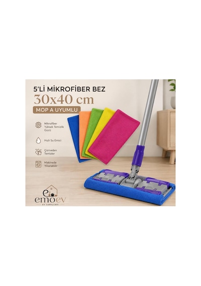 3'lü Renkli Mikrofiber Temizlik Bezi Seti 30x40 Cm - Yüksek Emici İz Bırakmaz Mutfak, Cam & Araç Bezi Diğer