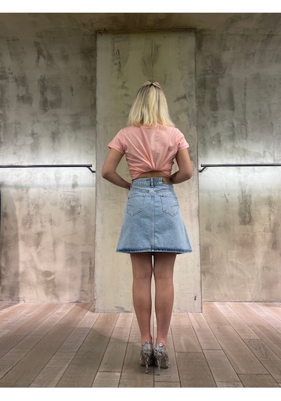 Vigoss Kadın Mini Denim Etek 50455-00422 Açık Mavi