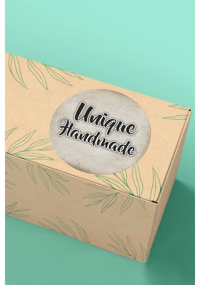 Unique Handmade Gri Eskitme Sticker 3x3cm St2353 Çok Renkli