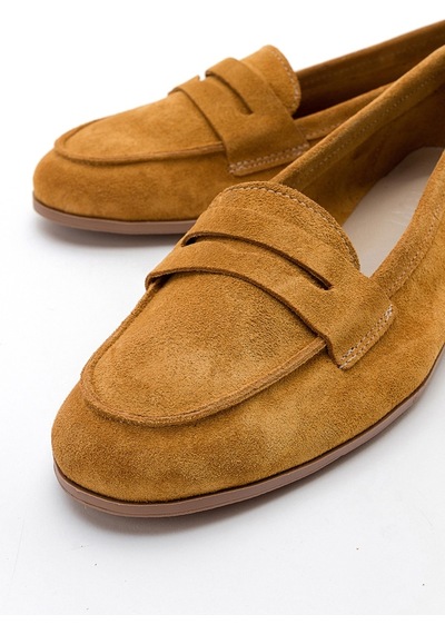 Luvishoes F02 Hardal Süet Kadın Babet Hardal