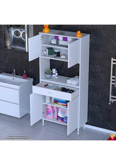 Eliusta Nordi 4 Kapak 2 Raflı Beyaz Dolap 75x173x32,5 Cm Çekmeceli Çok Amaçlı Banyo/mutfak Dolabı Beyaz Eliusta Nordi 4 Kapak 2 Raflı Beyaz Dolap 75x173x32,5 Cm Çekmeceli Çok Amaçlı Banyo/mutfak Dolabı Beyaz