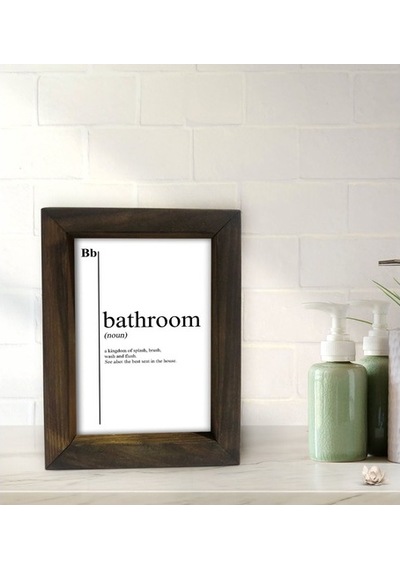 Bk Gift Banyo Dekoratif Doğal Masif Ahşap Çerçeve 15X20Cm-24