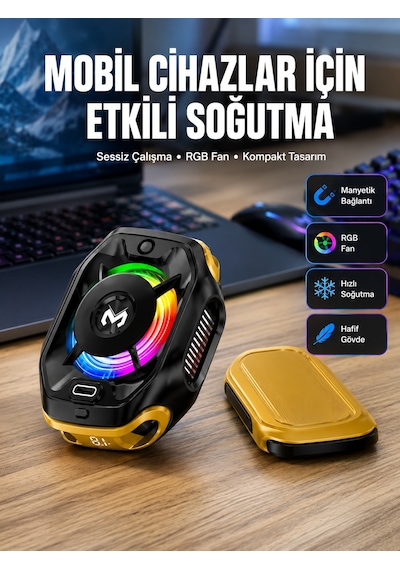 Manyetik Montajlı Dijital Ekranlı Telefon Soğutucu Yeni Nesil - Lisinya