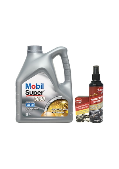 Mobil Super 3000 X1 Formula FE 5W-30 Tam Sentetik Motor Yağı 4 L + Gojo Araç Bakım Seti