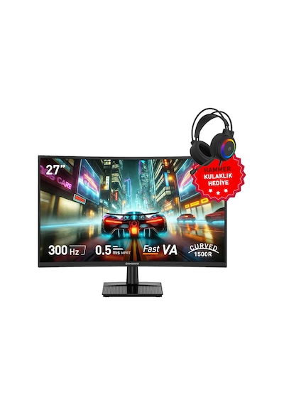 Gamebooster Gb-27c300ff 300hz 0.5ms Gaming Monitör +gb H02b Hammer Rainbow Kulaklık