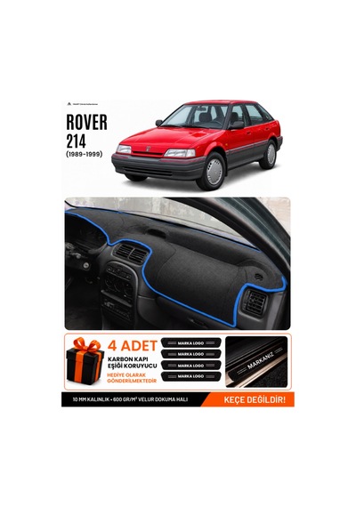 Rover 214 1989-1999 Uyumlu Torpido Koruma, Torpido Örtüsü, Torpido Kılıfı - Siyah Mavi