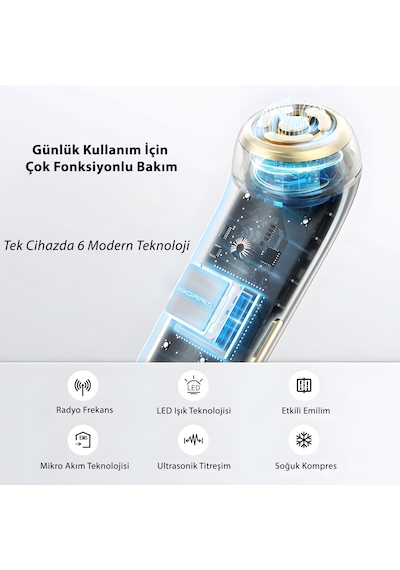 M2 Yüz Masaj Aleti Mikro Akım, Kırmızı Işık, Isı Ve Titreşim Destekli Ev Tipi Cilt Bakım Cihazı