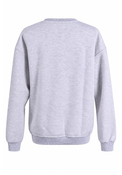 Trender O Yaka 3 İp Gri Kadın Sweatshirt 27kdt1000011