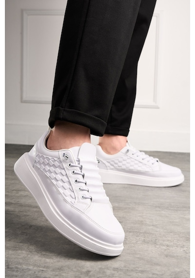 Günlük Erkek Spor Ayakkabı Bağcıklı Dikiş Detaylı Hafif Kalın Yüksek Taban Sneaker 418 Beyaz Günlük Erkek Spor Ayakkabı Bağcıklı Dikiş Detaylı Hafif Kalın Yüksek Taban Sneaker 418 Beyaz