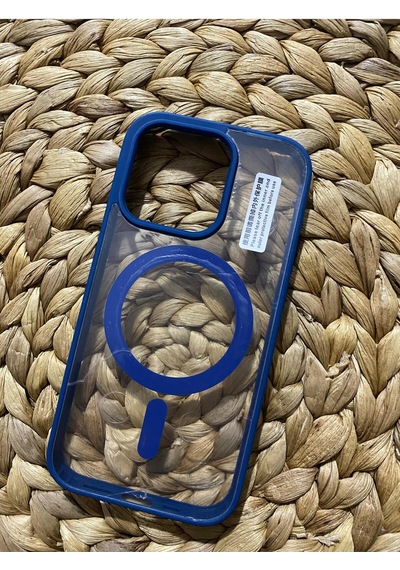Apple iPhone 14 Pro Uyumlu Magsafe Destekli Kablosuz Şarj Uyumlu Renkli Kılıf Navy Blue