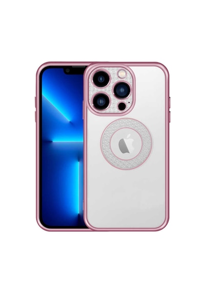 Zore Apple iPhone 13 Pro Uyumlu Kamera Korumalı Logo Gösteren Omsy Esta Kılıf-rose Gold
