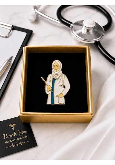 Doktor Figürlü Broş Sağlık Çalışanı Hemşire Doktor Hediyesi 3 Renkli