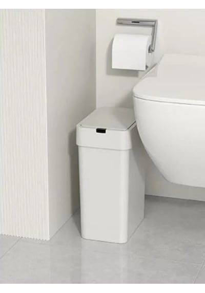 9litre Sensörlü Otomatik Çöp Kovası Ofis Mutfak Banyo Balkon Akıllı Çöp Kovası Beyaz
