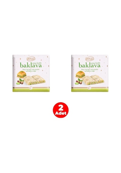 Bolçi Antep Fıstıklı Baklava Parçacıklı Beyaz Tablet Çikolata 70g 2 Adet