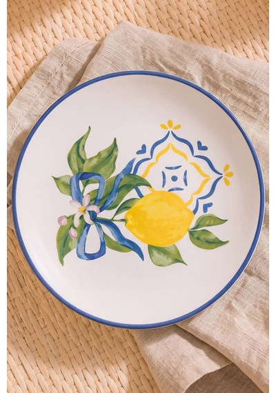 Limon Bliss Ege Pasta Tabağı 4'lü Pasta & Sunum Tabağı 20 Cm Çok Renkli