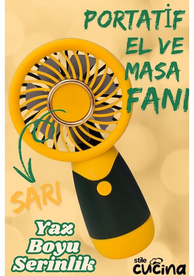 4'lü Şarjlı Mini El Fanı Ve Masa Fanı Soğutucu Pervane Taşınabilir Usb Şarj Edilebilir
