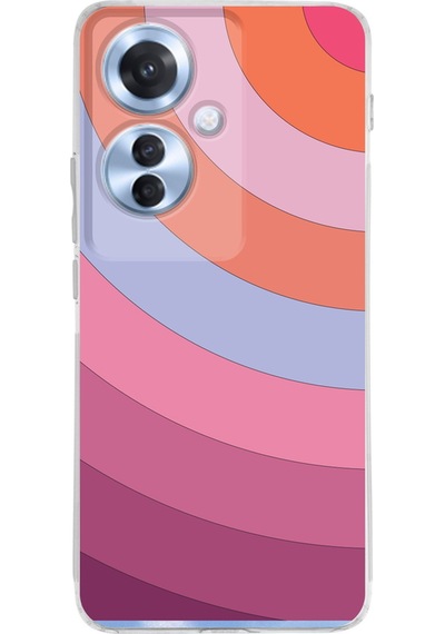 Oppo Reno 11f İle Uyumlu Renk Cümbüşü 7 Baskılı Kamera Korumalı Şeffaf Kılıf