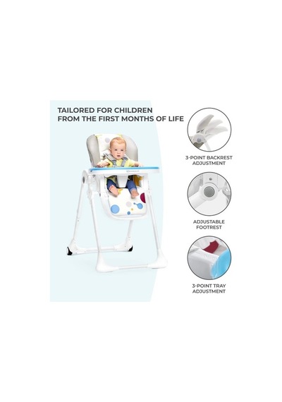 Kinderkraft Elite Mama Sandalyesi Yummy Ergonomik Rahat Yatar Katlanabilir Yüksekliği Ayarlanabilir 1 Adet