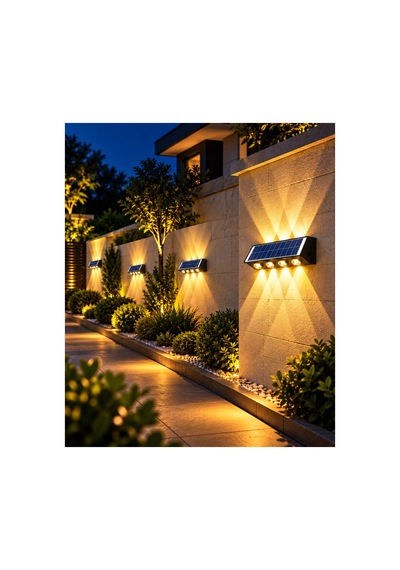 Ct-8010 20w Kos Solar Led Aplik 3200k Gün Işığı Ip65 Dış Mekan Bahçe Aydınlatma