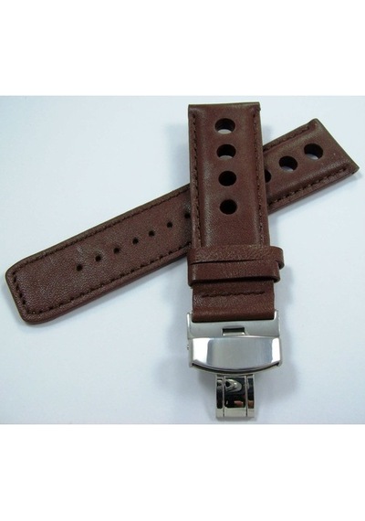 Bizon Deri Saat Kayışı 20Mm Spor Kahverengi Klipsli Saat Kordonu (305179214)