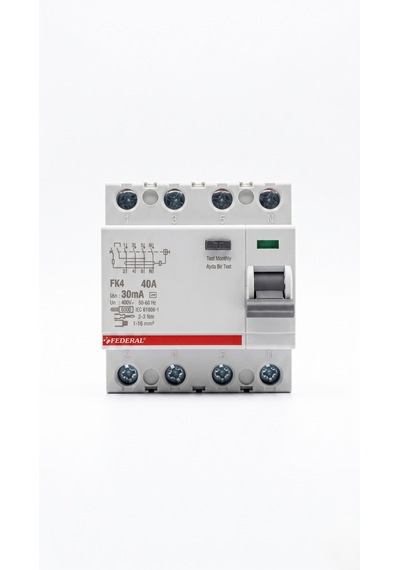 Federal 4x40 A 30ma 6ka Kaçak Akım Rolesi Fk4 9fa-h1064-0040