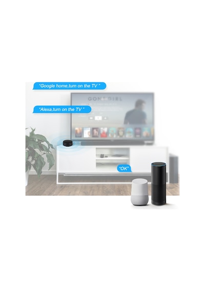Suofeng Ev Aletlerini Kontrol Eden Akıllı Wifi Ir+rf Sesli Kumanda - Tuya Uyumlu, Google Home Destekli, Siyah