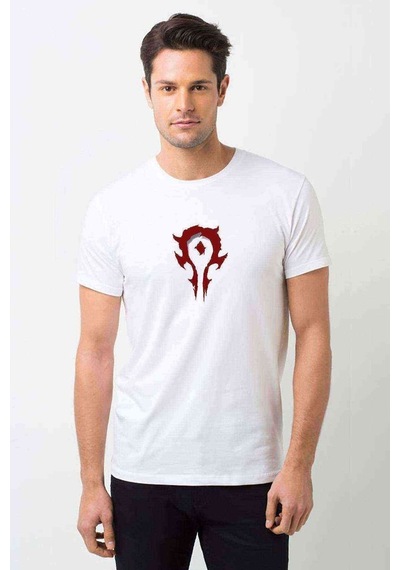 Horde Logo Baskılı Beyaz Erkek Tshirt