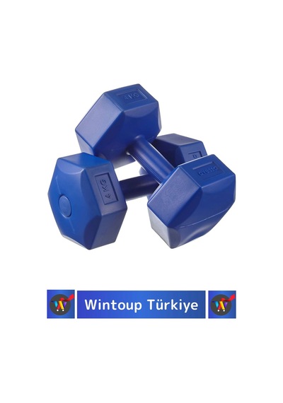 Premium Plastik Spor Egzersiz Fitness Vücut Geliştirme Pilates Ağırlık 4 Kg Dambıl Seti 2 Ad Dumbell
