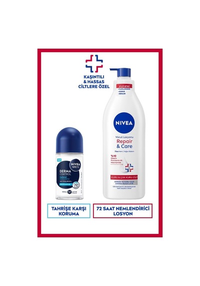 Men Erkek Roll-on Deodorant Derma Control Defend 50ml Ve Repair&care Nemlendirici Vücut Losyonu