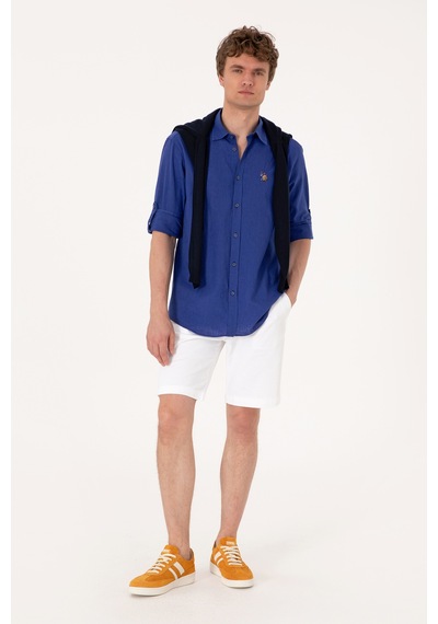 U.s. Polo Assn. Erkek Mavi Gömlek Basic 50297868-vr212 Royal Blue