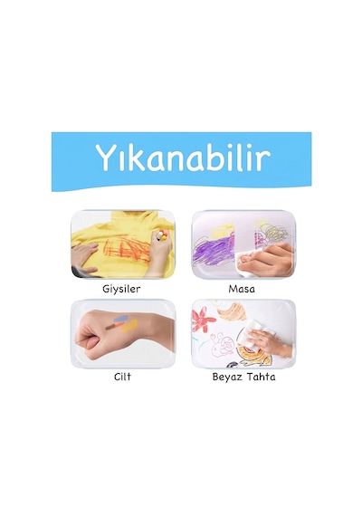 Jarmelo İpeksi Dokulu Yıkanabilir Boya Kalemleri - 12 Renk Ja90435 Çok Renkli