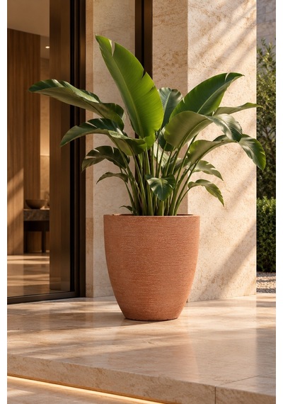 Bostann Dekoratif Saksı - Sılva 060 - 50l - Kahverengi
