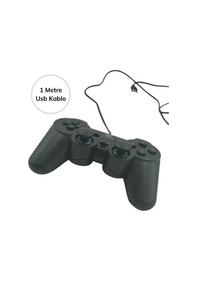 Çift Titreşimli Usb Kablolu Oyun Kolu Pc Uyumlu Vibration Gamepad Lisinya