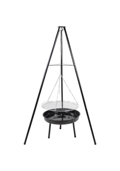 Paslanmaz Çelik Tripod Askılı Katlanır Kömür Barbekü Izgarası - Açık Hava Kullanımı İçin İdeal 23020 Diğer