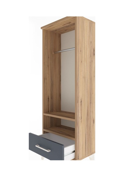 Arges Dolap 2 Raflı Tek Çekmeceli Tek Askılı 44x30x134 Çam-an... Çam