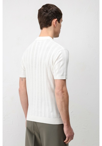 Antioch Dokulu Triko Erkek Polo T-shirt Ekru