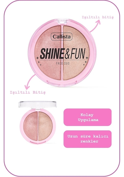 Callista Shine & Fun Face Duo Toz Allık Ve Aydınlatıcı Palet - 130 Shine Squad