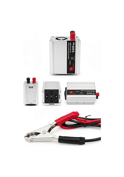 500w 12v Akü Güç İnverteri 220v Ac Ve Usb Çıkışlı Fanlı Dönüştürücü Araç Ve Karavan Kullanımı