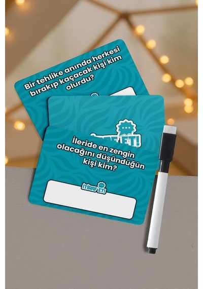 İtiraf Et Klasik 45 Kart Kalem Hediyeli Eğlenceli Parti Kutu Oyunu