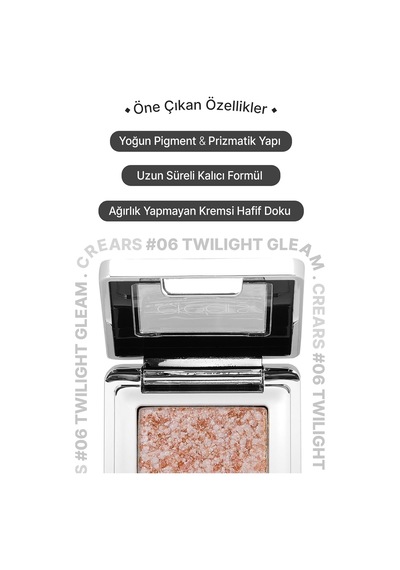 Mücevher Parlaklığında Yoğun Pigmentli Tekli Far Glitter Bomb Eyeshadow 06 Twilight Gleam Diğer