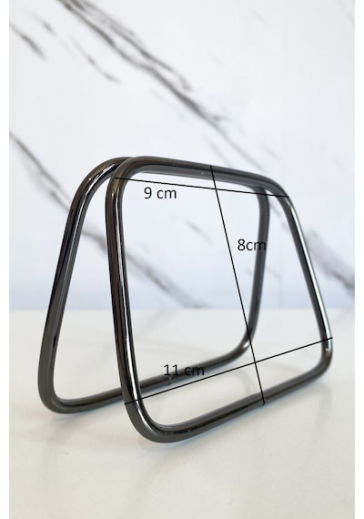 Vollen Yarn Metal Çanta Sapı Kare 11 Cm Siyah
