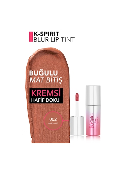 Flormar K-spirit Blur Lip Tint Blur Efektli & Nemlendirici Uzun Süre Kalıcı Ruj 002roselatte