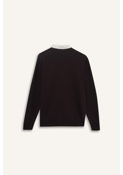 Defacto Boxy Fıt Polo Yaka Sweatshirt E6523AX24WN Kahve