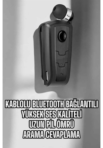 Makaralı Bluetooth Kulaklık Kulak İçi Android İos Uyumlu Titreşimli Belirtilmemiş