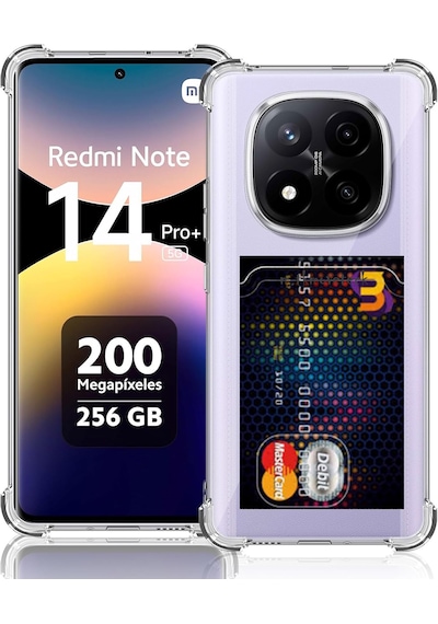 Xiaomi Redmi Note 14 Pro Plus Kılıf Şeffaf Antişok Kartlık Bölme
