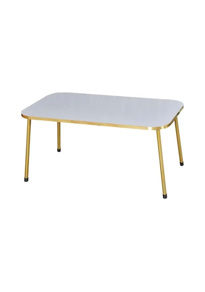 Orta Sehpa Gold Metal Ayak Beyaz