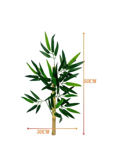 5li Set Yapay Bambu Sopası 6 Yapraklı 50cm Yapay Çiçek Bambu Duvarı Separatör Çiçeği Yapay Çiçek