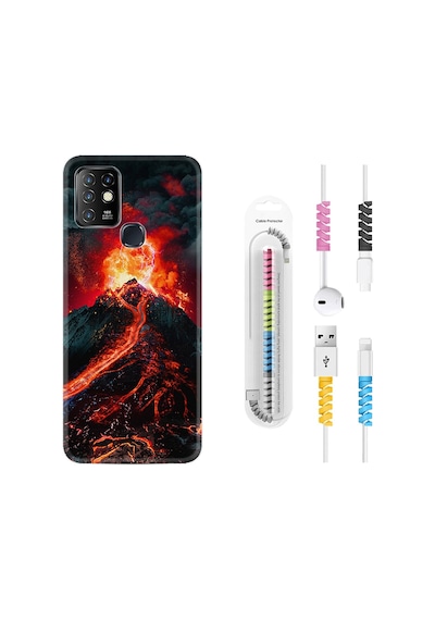 Infinix Hot 9 Kılıf Kablo Koruyuculu Yanardağ 16Mate10Lite