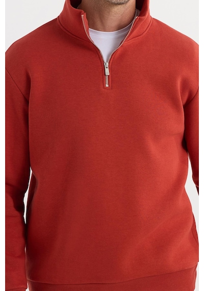 Tudors Unisex Relax Fit Rahat Kesim Pamuklu İçi Polarlı Yarım Fermuarlı Kırmızı Dik Yaka Sweatshirt-35171 Kırmızı Tudors Unisex Relax Fit Rahat Kesim Pamuklu İçi Polarlı Yarım Fermuarlı Kırmızı Dik Yaka Sweatshirt-35171 Kırmızı