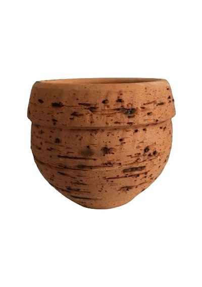 Antik Görünümlü Eskitme Toprak Saksı 12 Cm X 12 Cm